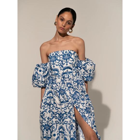 NEW Borgo de Nor Julia Cotton Dress Venezia blue size US 8 / UK 12 - Picture 16 of 16